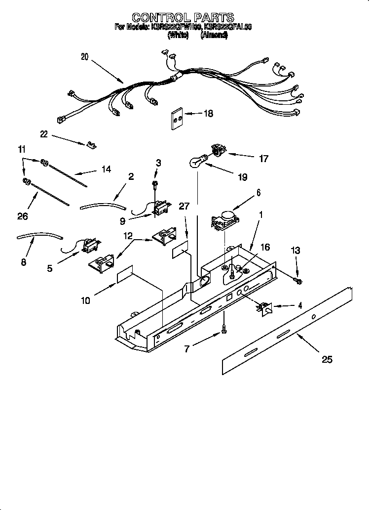 KitchenAid KSRS22QFAL00 control diagram