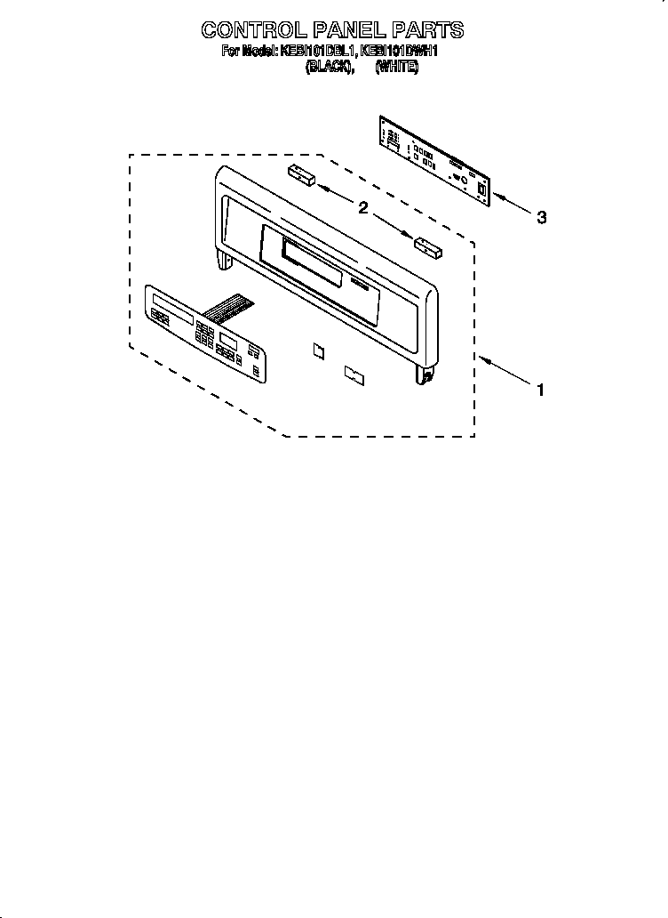 KitchenAid KEBI101DWH1 control panel diagram