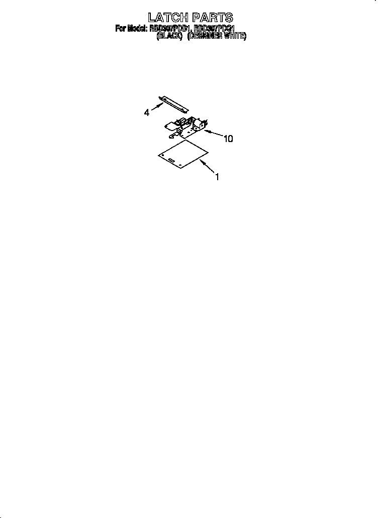 Whirlpool RBD307PDB1 latch diagram
