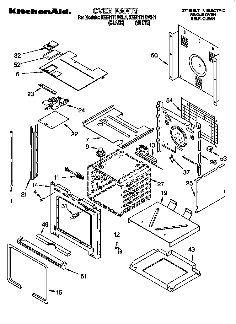 KitchenAid KEBI171DWH1 oven diagram