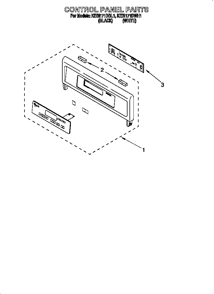 KitchenAid KEBI171DWH1 control panel diagram