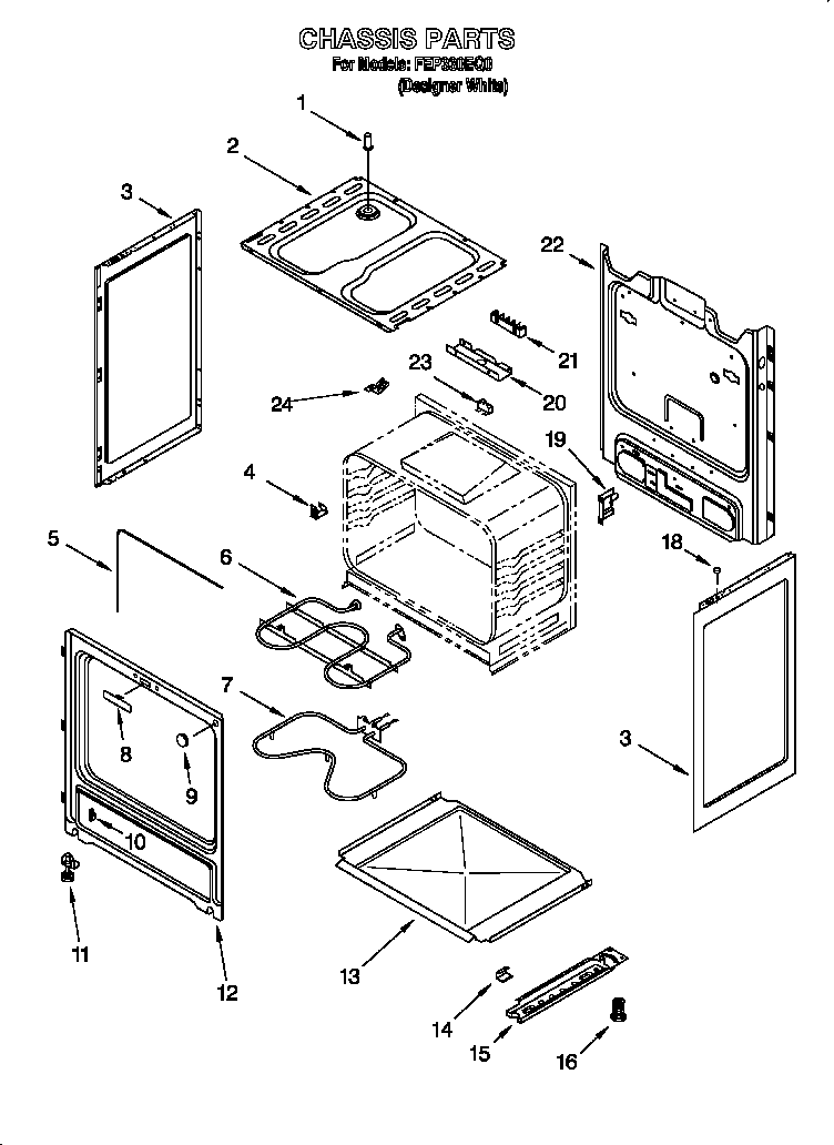 Roper FEP330EQ0 chassis diagram