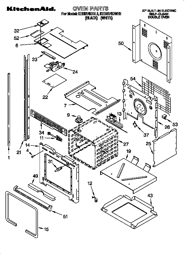 KitchenAid KEBI276DWH1 oven diagram