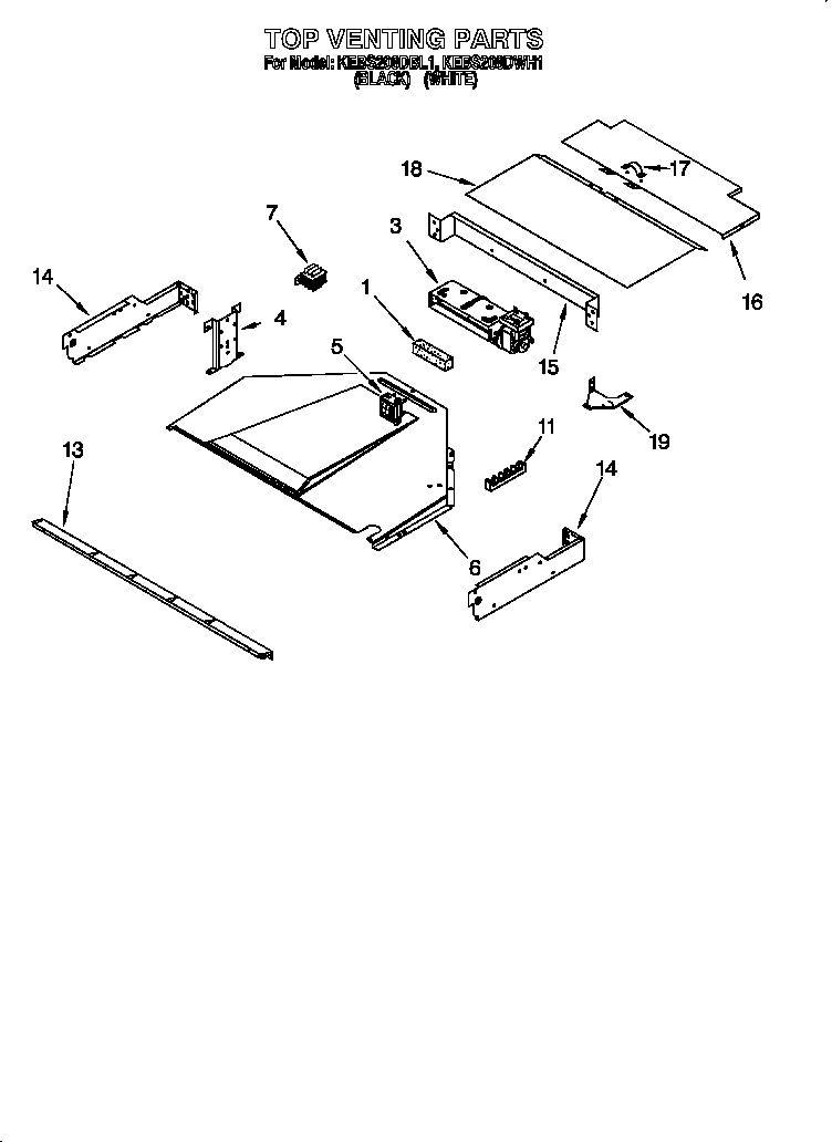 KitchenAid KEBS208DWH1 top venting diagram