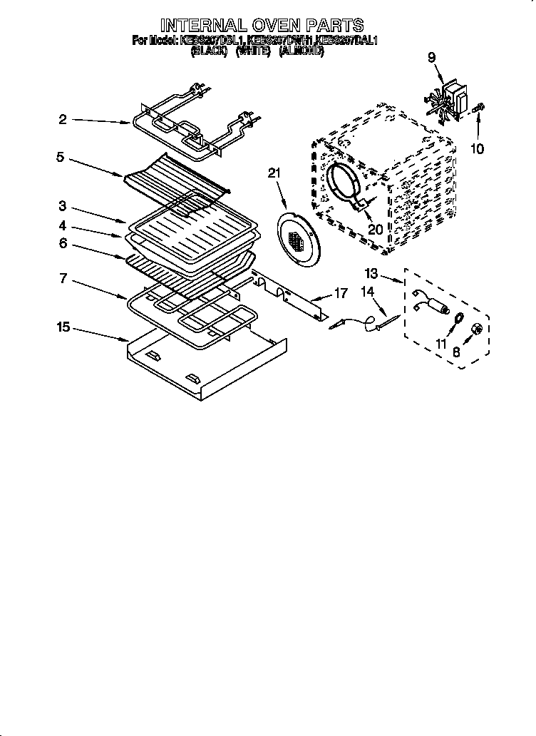 KitchenAid KEBS207DAL1 internal parts diagram