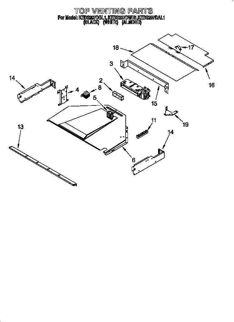 KitchenAid KEBS207DAL1 top venting diagram