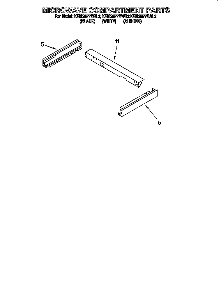 KitchenAid KEMS377DWH2 microwave compartment diagram