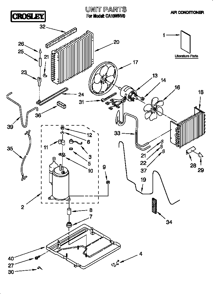 Whirlpool CA10WRV0 unit parts diagram