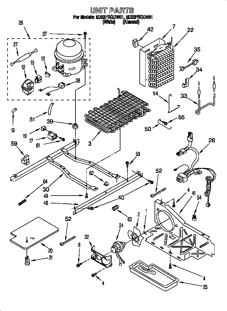 Whirlpool ED22PSQDW01 unit diagram