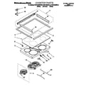 KitchenAid KESC300BWH6 cooktop diagram