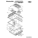 KitchenAid KGST300FWH0 cooktop diagram