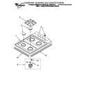 Whirlpool SC8640EDQ4 cooktop, burner and grate diagram
