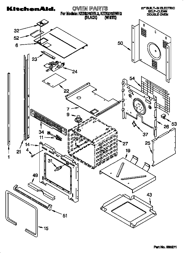 KitchenAid KEBI276DWH2 oven diagram