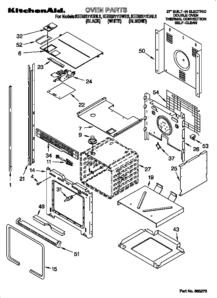 KitchenAid KEBS277DWH2 oven diagram