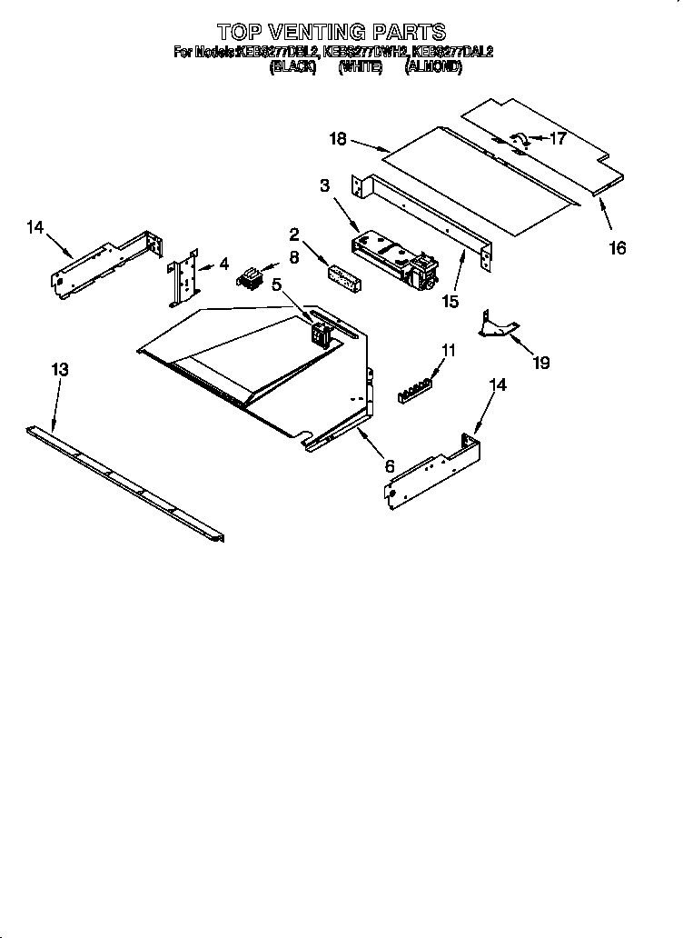 KitchenAid KEBS277DWH2 top venting diagram