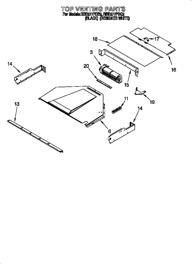 Whirlpool RBD277PDB2 top venting diagram
