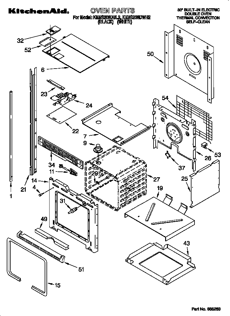 KitchenAid KEBS208DBL2 oven diagram