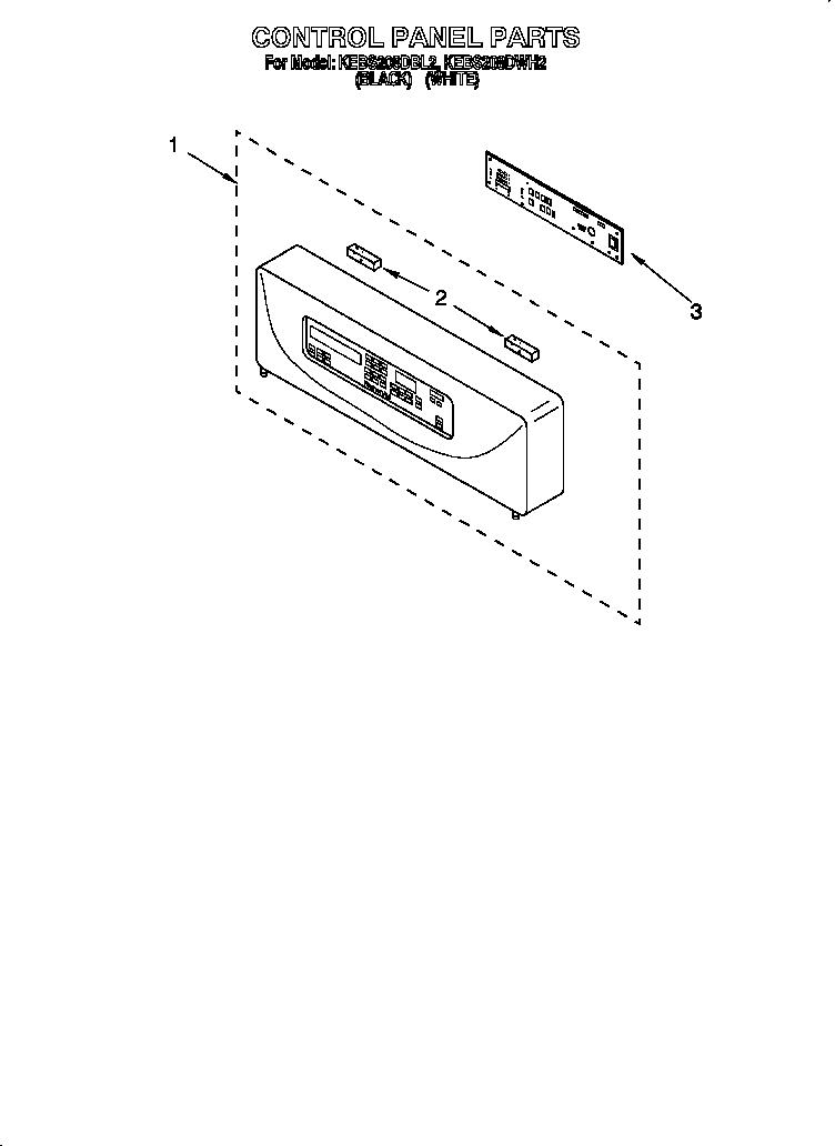 KitchenAid KEBS208DBL2 control panel diagram