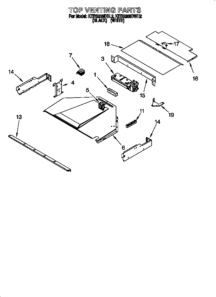 KitchenAid KEBS208DBL2 top venting diagram