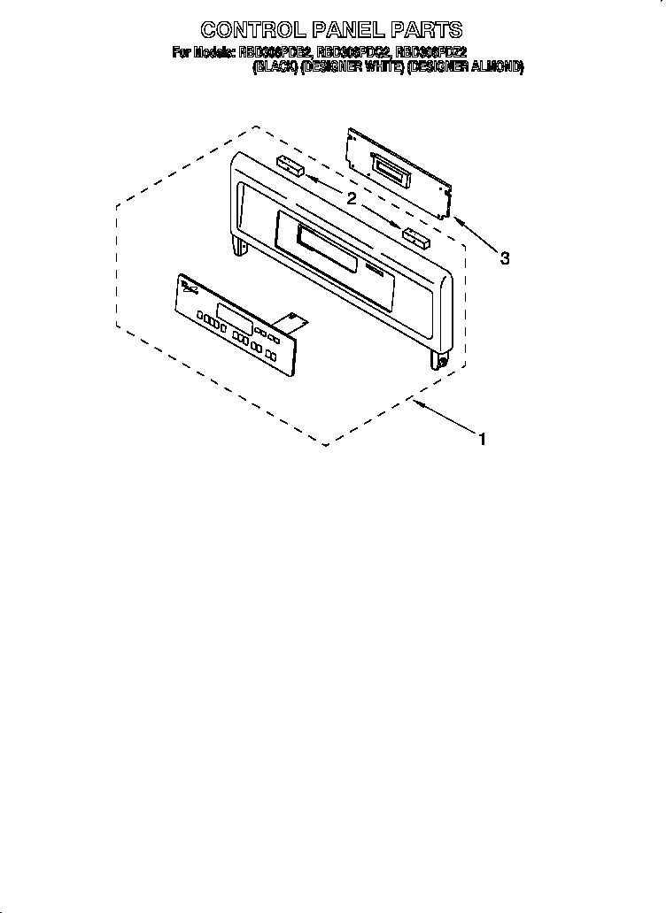 Whirlpool RBD306PDZ2 control panel diagram