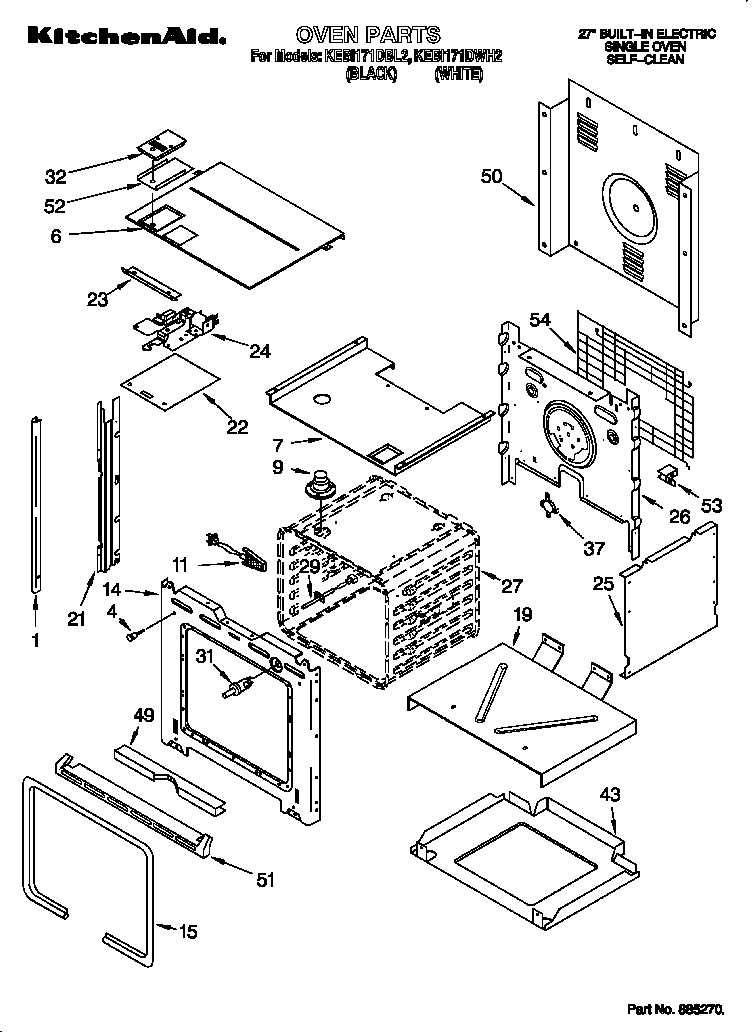 KitchenAid KEBI171DWH2 oven diagram