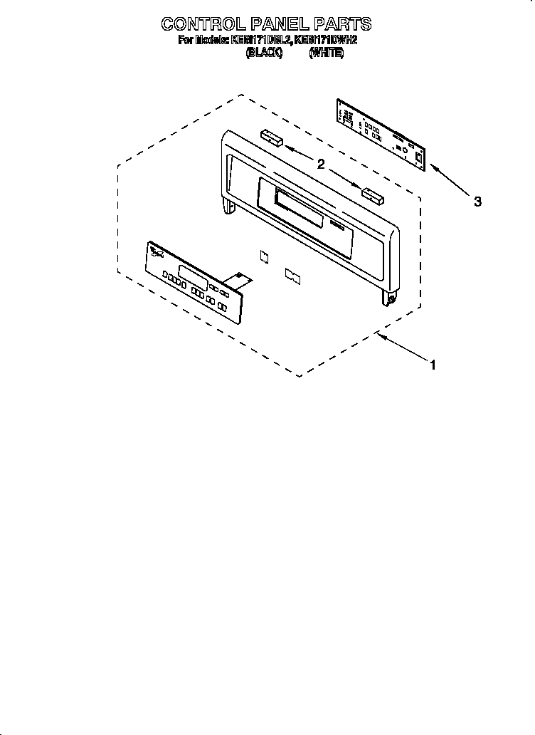 KitchenAid KEBI171DWH2 control panel diagram