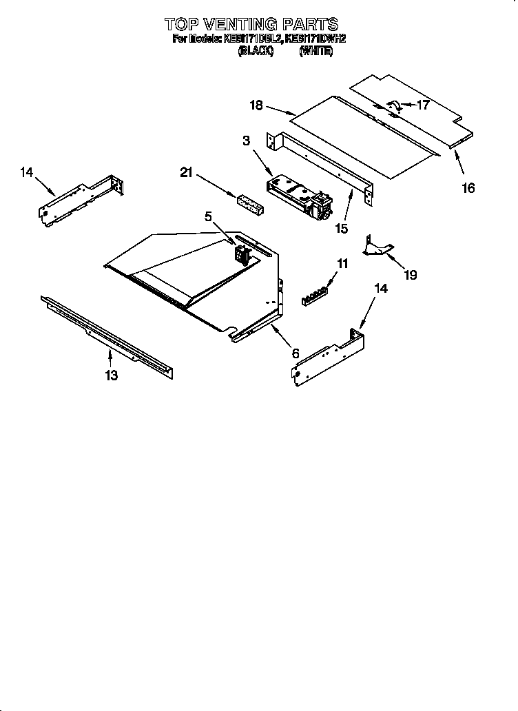 KitchenAid KEBI171DWH2 top venting diagram