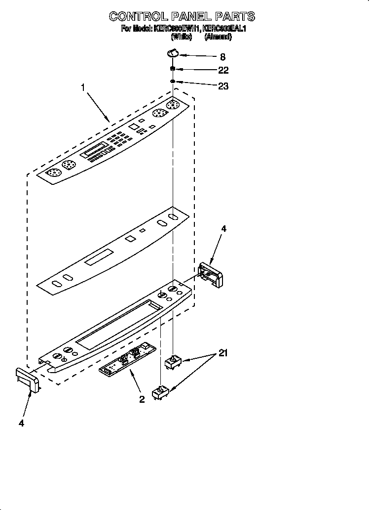 KitchenAid KERC600EAL1 control panel diagram