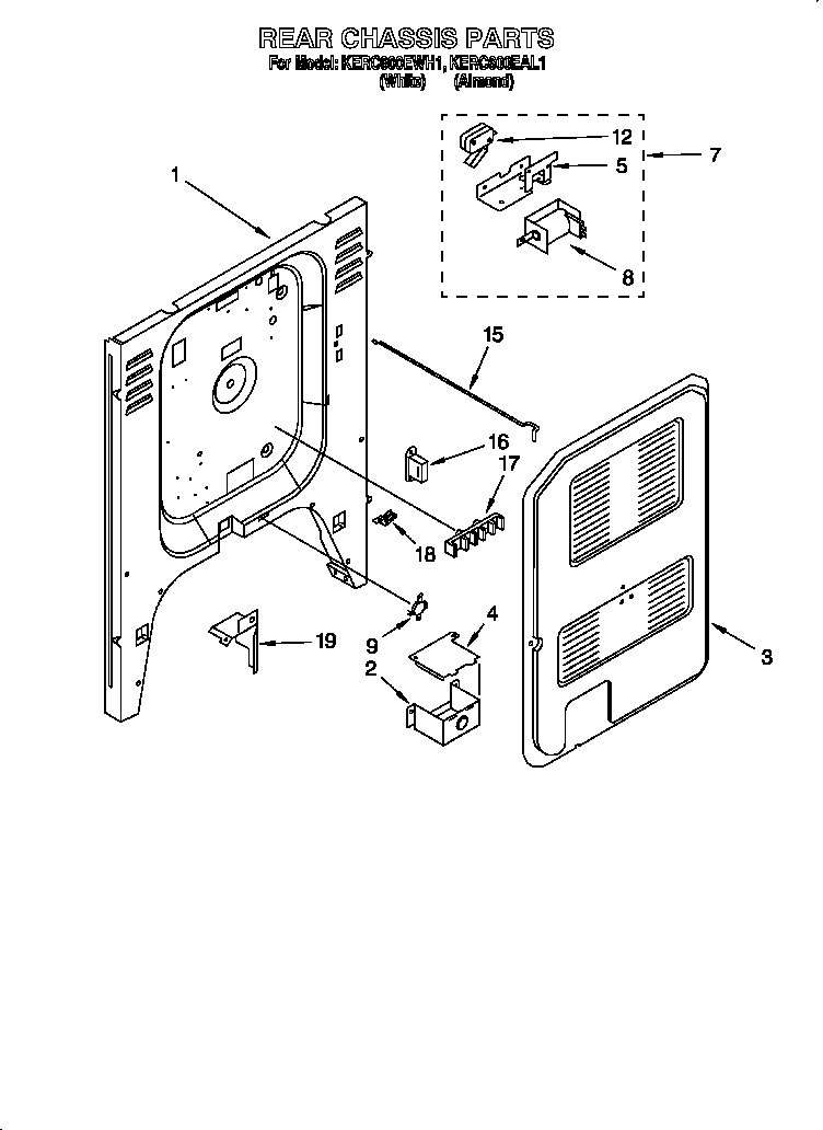 KitchenAid KERC600EAL1 rear chassis diagram