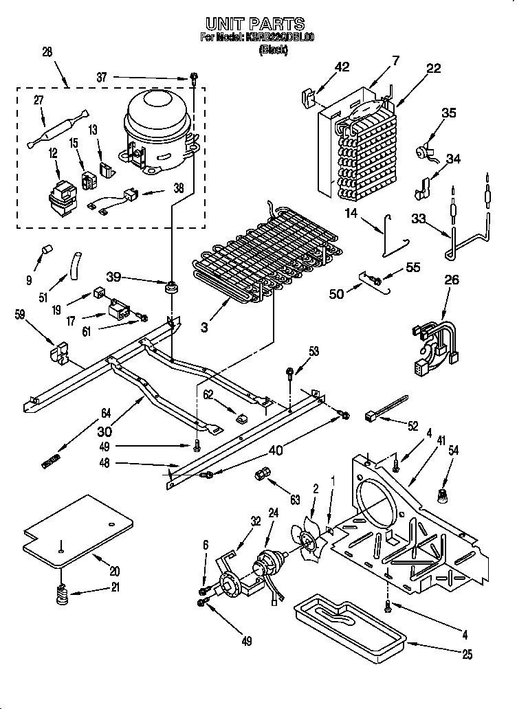 KitchenAid KSRB22QDBL00 unit diagram