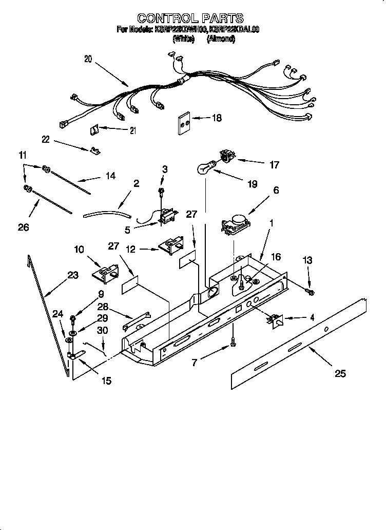 KitchenAid KSRP22KDAL00 control diagram