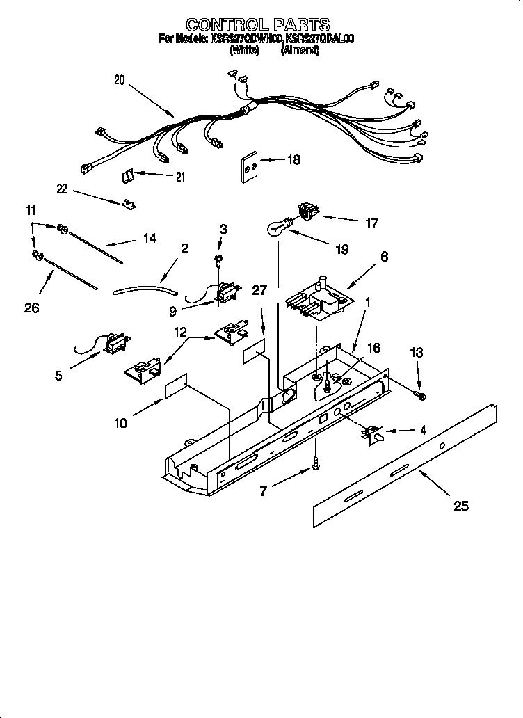 KitchenAid KSRS27QDWH00 control diagram