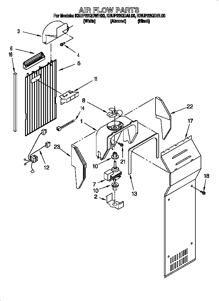 KitchenAid KSUP22QDAL00 air flow diagram