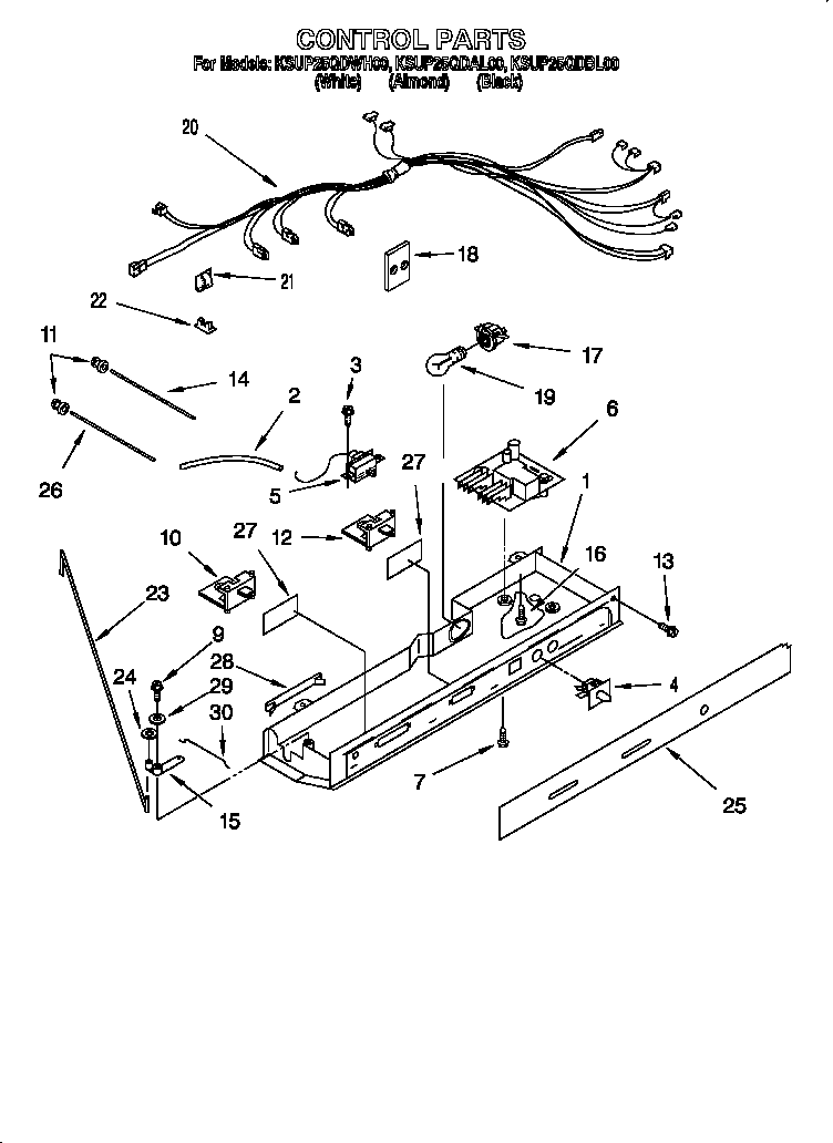 KitchenAid KSUP25QDBL00 control diagram