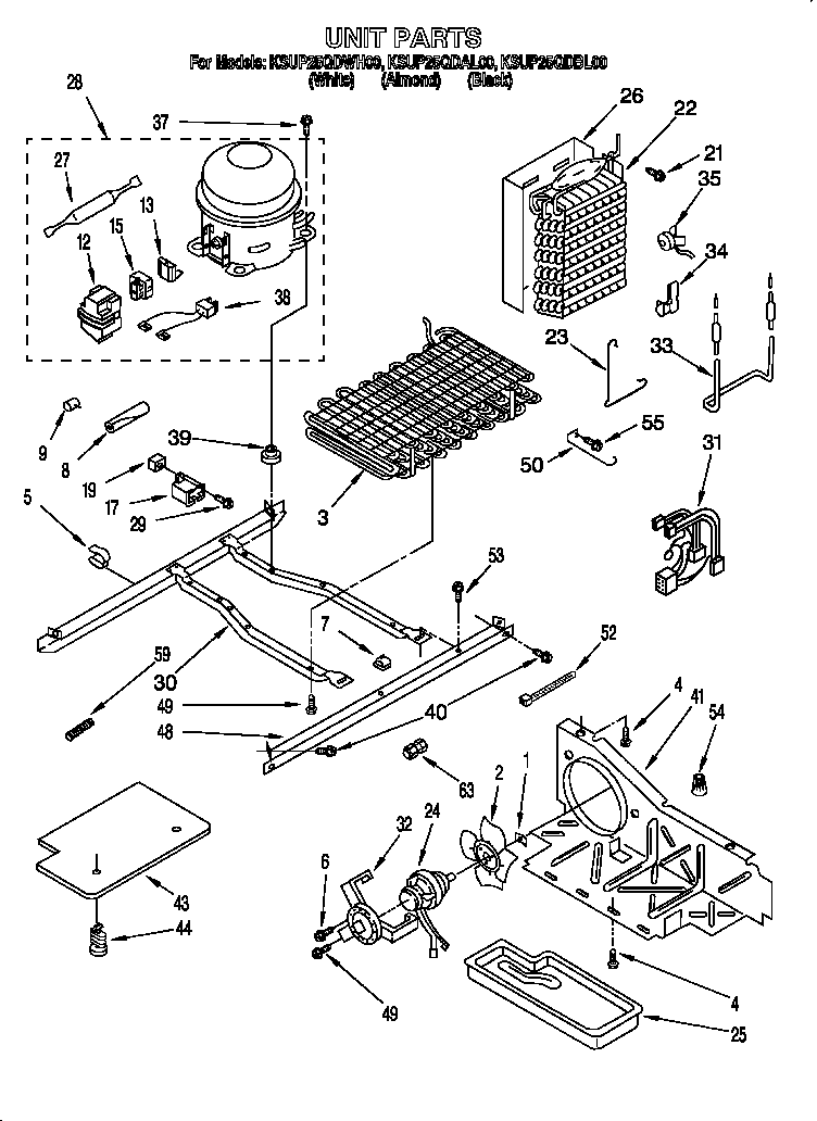 KitchenAid KSUP25QDBL00 unit diagram