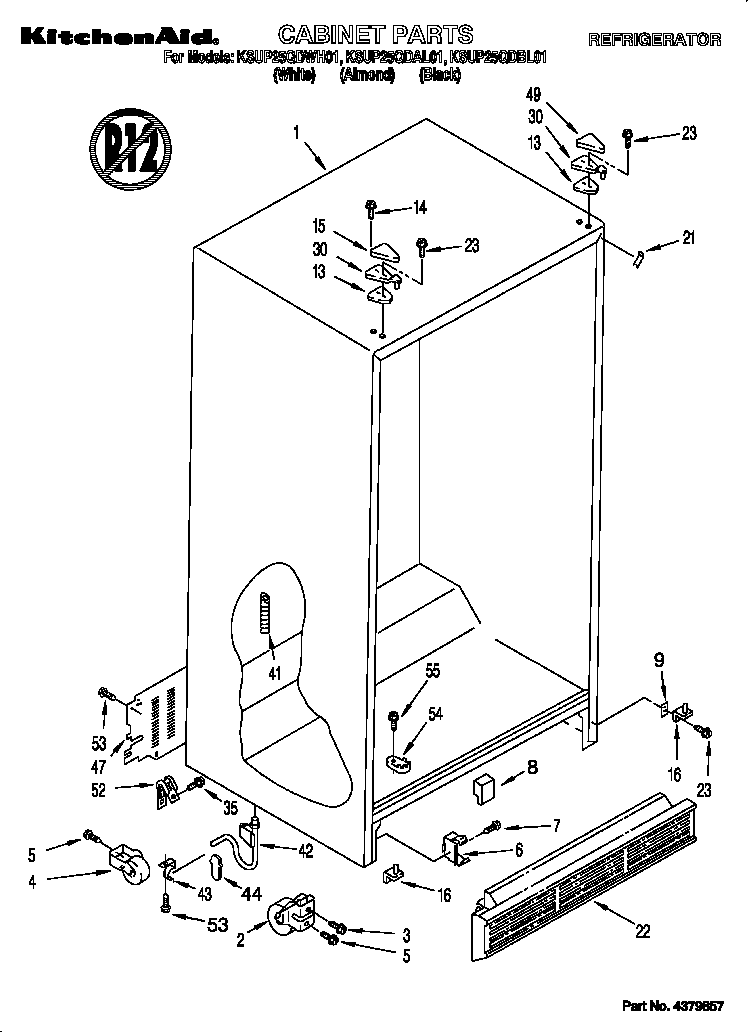 KitchenAid KSUP25QDAL01 cabinet diagram