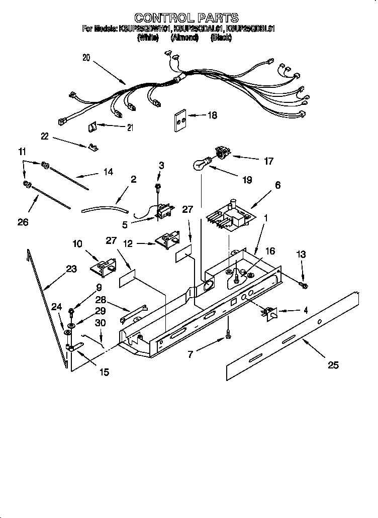 KitchenAid KSUP25QDAL01 control diagram