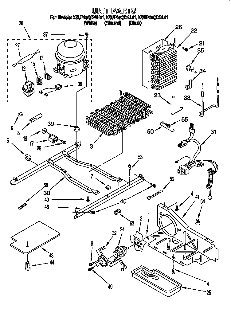 KitchenAid KSUP25QDAL01 unit diagram