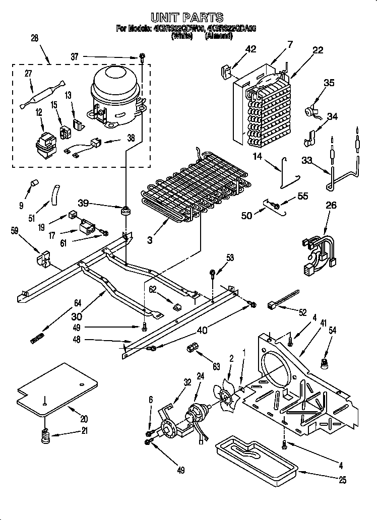 KitchenAid 4KSRS22QDW00 unit diagram