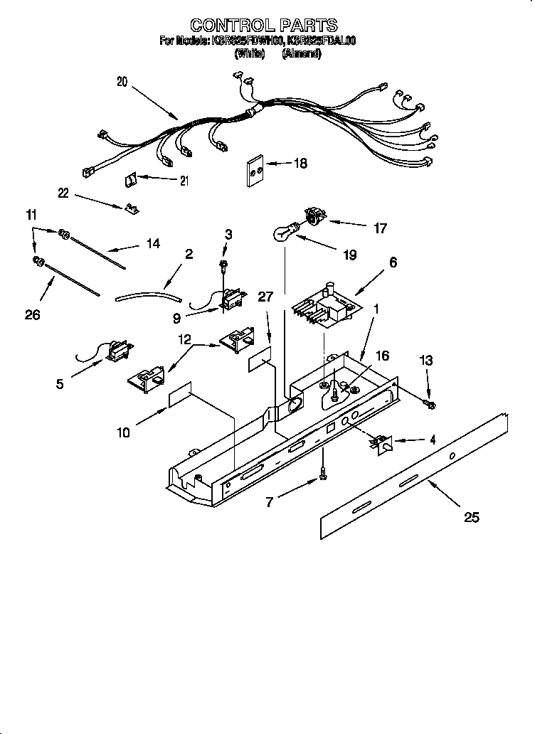 KitchenAid KSRS25FDWH00 control diagram