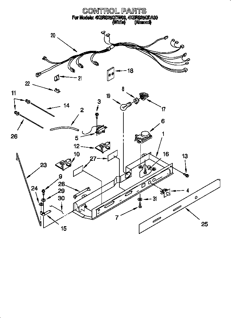 KitchenAid 4KSRS25QDW00 control diagram