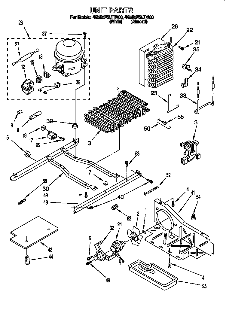 KitchenAid 4KSRS25QDW00 unit diagram