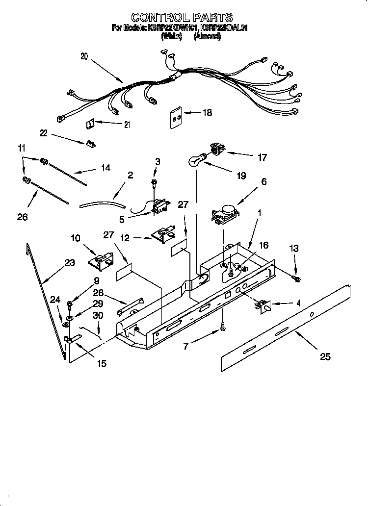 KitchenAid KSRP22KDWH01 control diagram