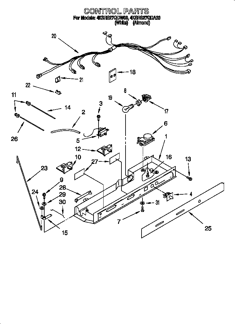 KitchenAid 4KSRS27QDA00 control diagram
