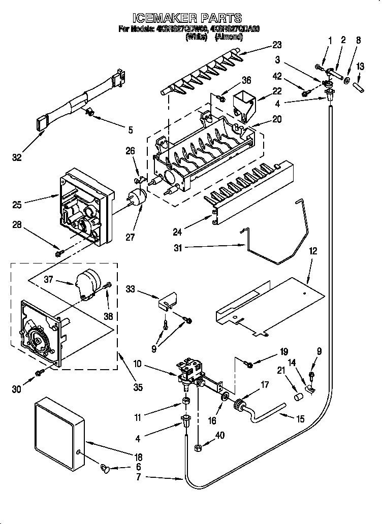 KitchenAid 4KSRS27QDA00 icemaker diagram