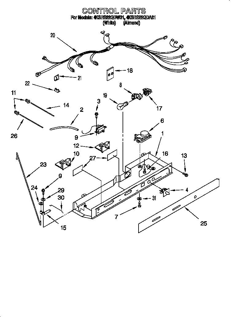 KitchenAid 4KSRS22QDW01 control diagram