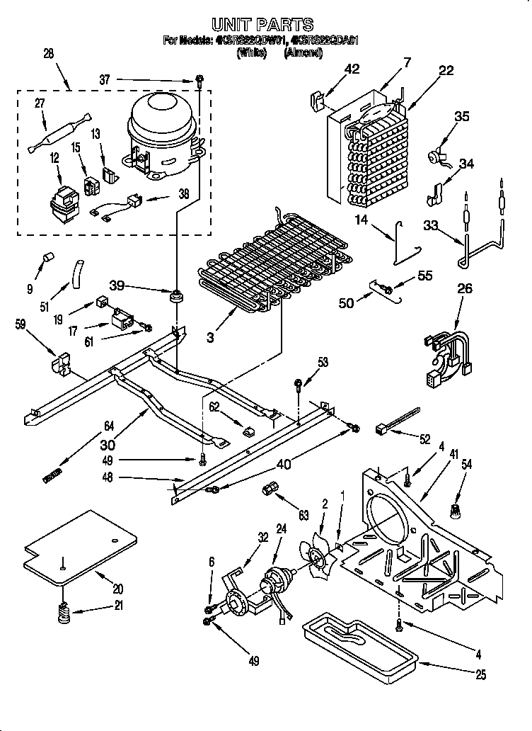 KitchenAid 4KSRS22QDW01 unit diagram