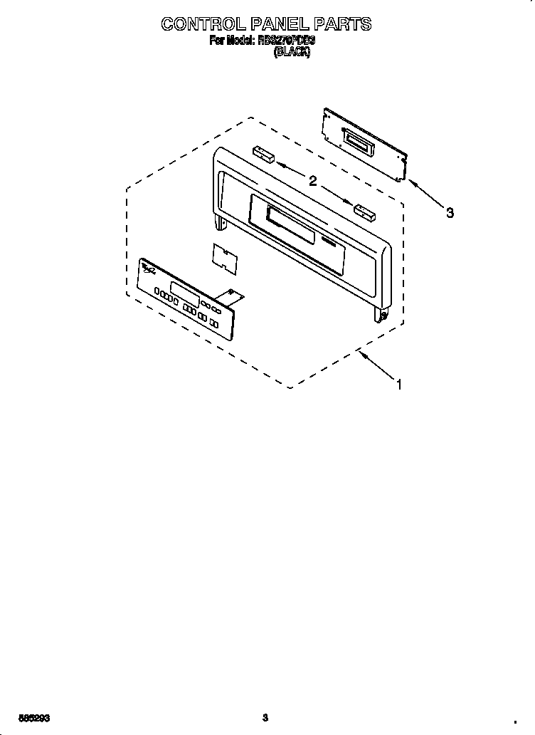 Whirlpool RBS270PDB3 control panel diagram