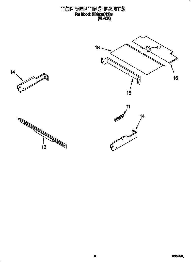 Whirlpool RBS270PDB3 top venting diagram