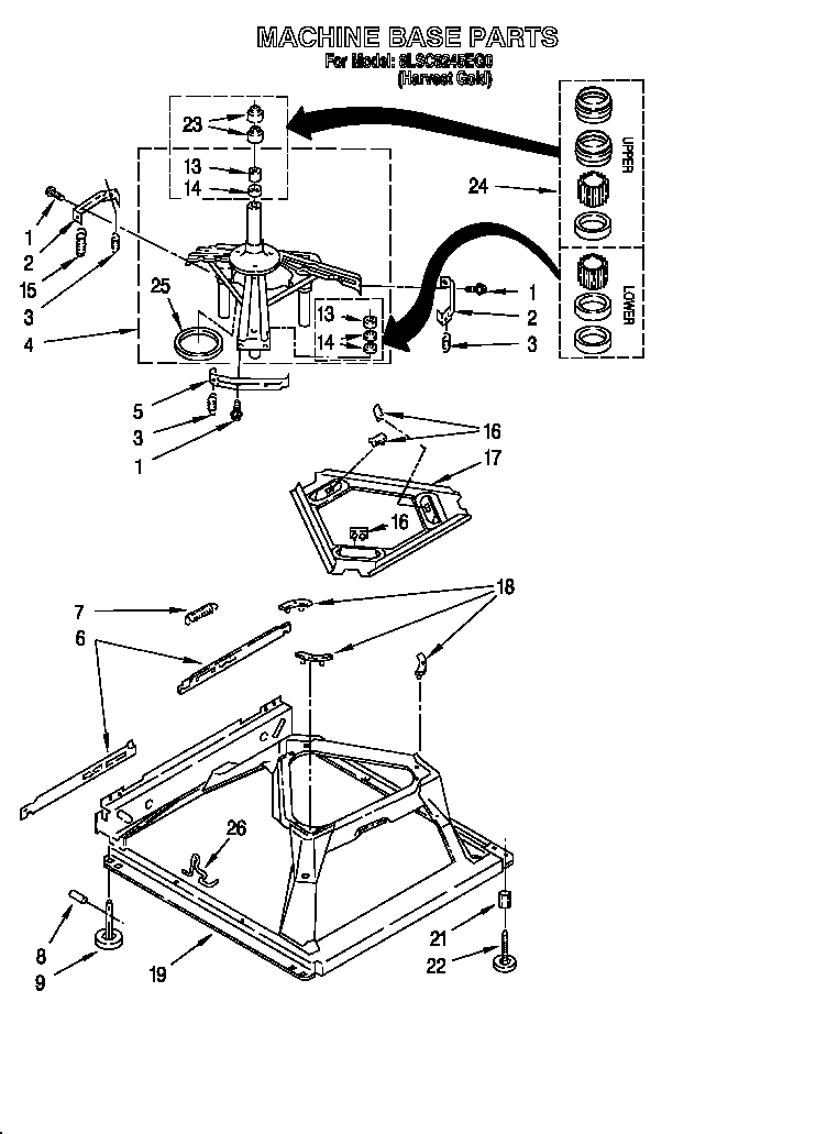 Whirlpool 8LSC8245EG0 machine base diagram
